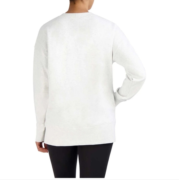 Kirkland Signature Sweatshirt Crewneck Cozy Fleece Lined Medium Light Grey Top - Picture 2 of 12